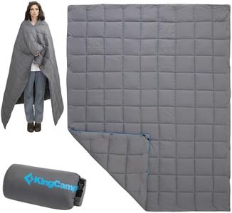 KingCamp Couverture de Camping légère en Duvet Chaude et Douillette, Boutons à Pression, étanche, pour Les Voyages, l'avion, Le Pique-Nique