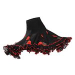 Milageto Ballroom Dancing Skirt - Spanish Flamenco Dance Waltz 's Multi Layer Long Skirt, Red, as described