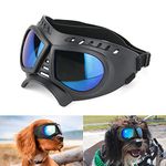 NAMSAN Dog Goggles Eye Protection Dog Sunglasses Anti-UV Goggles Windproof Puppy Goggles with Adjustable Flexible Straps for Small/Medium Dogs (Blue)