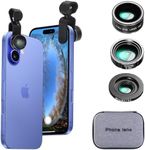 Phone Camera Lens Kit Wide Angle 0.6X Macro 20X Fisheye 198° for Most Smartphones