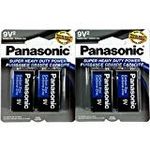 4Pc Size 9V Panasonic Batteries Super Heavy Duty Power Zinc Carbon