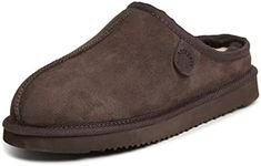 Fireside by Dearfoams Men's Clog Slipper, Coffee, 11