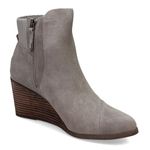 Toms Womens Sadie Suede Stacked Heel Wedge Boots Gray 10 Medium (B,M)