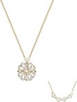 Diamond Dreams Jewels Four Leaf Clover Necklaces for Women Magnetic 2 in 1Shamrock Necklace for St. Patrick's Day Valentine's Day Women Teen Girl Party Statement Dress Sweater Anniversary (Gold)