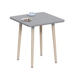 Vida Designs Batley Square Dining Table With Solid Beech Wood Legs, Modern Dining Room (Grey, 2 Seater)