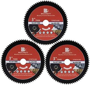 HSS Circular Saw Blade 3inch - BRSCHNITT 3pcs 72T 10mm Bore Cutting Discs for Wood, Copper, Aluminum, Plastic and Soft Metal