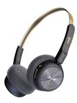 iKF-R1 Retro Bluetooth Headphones, Vintage Overhead Headset with Custom EQ Hi-Fi Sound, Multipoint Connection 60H Playtime Lightweight Retro Bluetooth 5.4 Headphones (Black Gold)