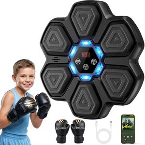 TGLLM Music Boxing Machine for Kids and Adults, Wall Mounted Bluetooth Punching Trainer with Boxing Gloves, Ideas Boxing Toys for 3 4 5 6 7 8 9 10 11 12+ Years Old Boys Girls Kids