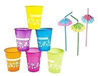48 Packs Tropical Party Cups with P