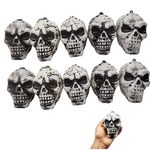 Brown Leaf Halloween Horror Scary Small Skulls Realistic Looking Skulls Human Skeleton Head Skull for Halloween Bar Home Table Decoration (Pack of 12)