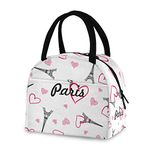 Lunch Bag Insulated Lunchbox Handbag Tote Bags Reusable Cooler Containers Organizer School Outdoor for Women Men Girls Boys Kids (Paris Eiffel Tower)