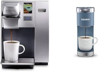 Keurig K155 Office Pro Single Cup Commercial K-Cup Pod Coffee Maker, Silver & K-Mini Plus Single Serve K-Cup Pod Coffee Maker, Evening Teal