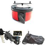 BIKEBLAZER Semi-Automatic Bike Body Cover Universal Size Compatible for All Motorcycles | Heavy Duty Device | Water Resistant | UV Protection | 100% Dust Proof | Anti-Theft & Scratch Proof Covers RFK