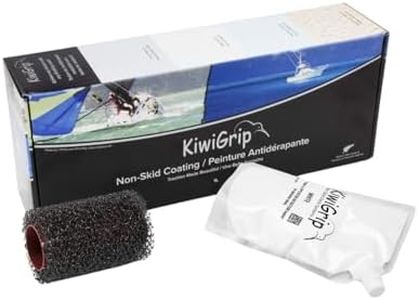 KiwiGrip Non-Skid Coating for Boats, Decks, Ramps or Steps - White, 1 Liter - Water-Based Acrylic for Wood, Fiberglass, Concrete, Metal - KG-1WP-R
