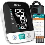 Meraw Blood Pressure Monitor Home Use, Blood Pressure Cuff Digital Arm, Blood Pressure Monitor Automatic Cuff 8.7-16.5" Bluetooth App Tracking Irregular Heartbeat Monitoring FSA/HSA Eligible White