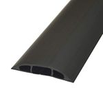 3m x 60mm Low Profile Rubber Floor Cable Safety Cover Protector - Conduit Tunnel Sleeve – Great for Home (Garage), Office, Warehouse – Walk Over Wire Management - Loops