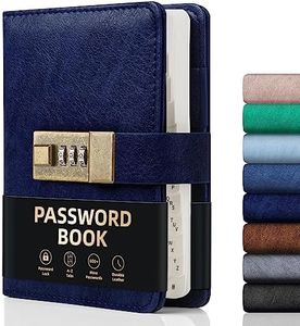WEMATE Password Book with Lock, Password Book with Alphabetical Tabs 600+ Password Spaces, Password Logbook with Lock, Password Keeper for Computer 4.33 X 6.18 Inch Dark Blue