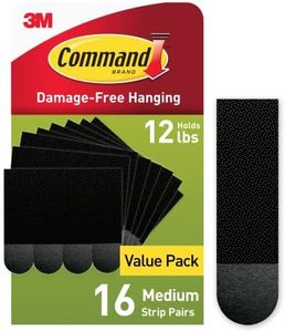 Command Medium Picture Hanging Strips, Damage Free Hanging Picture Hangers, No Tools Wall Hanging Strips for Living Spaces, 16 Black Adhesive Strip Pairs(32 Command Strips)