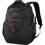 KROSER Travel Laptop Backpack 17.3 Inch XL Computer BackpackBusiness College Daypack Stylish Bag for Men/Women-Black