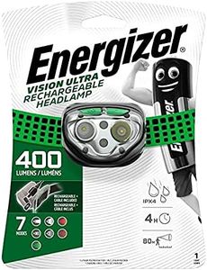 Energizer Vision Headlight LED USB Rechargable 400 Lumens, Black