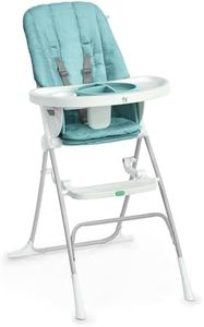 Ingenuity: ity by Ingenuity Sun Valley Compact Folding High Chair, Food-Grade Safe Plate, 5-Point Harness, For Ages 6 Months and Up, Unisex - Teal