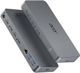 Acer Docking Station,14-in-1 Triple Display USB C Docking Station, 3 Monitors with 4K HDMI 2.0, DisplayPort 1.4, 10 Gbps USB-C and 5 Gbps USB-A Data, 1 Gbps Ethernet, Audio, 60W Charging for Laptop