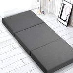 Giselle Bedding Foldable Mattress 190 x 79 x 10cm Single Folding Mattresses Floor Mat Cushion Covers Camping Portable Travel Sleeping, Sofa Bed Pad Home Office Grey.