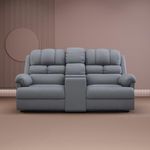 The Sleep Company Luxe 2-Seater Motorised Recliner | Patented SmartGRID Technology | 2-Seater Recliner Sofa | Cupholders & 25L Storage | Unique Lumbar Design | USB Charging | Grey