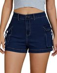 luvamia Cargo Jean Shorts Shorts with Pockets for Women Jean Shorts for Women High Waisted Blue Jean Shorts for Women Denim Jorts Nashville Outfits for Women Size Large Size 12 14