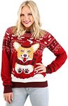 Fun Costumes Adult A Very Corgi Christmas Ugly Christmas Sweater 3X red