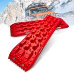 Recovery Traction Boards- GripTracks 2 Pcs Traction Mats for Enhanced Traction Offroad 4x4 Mud Snow and Sand Emergency Tire Ladder Rescue Board (RED)