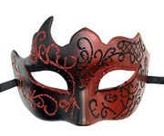 Awlsyj Mens Masquerade Mask Vintage Greek Roman Mask Venetian Party Mask Halloween Mardi Gras Mask(Z Red)