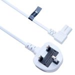 2 Pin Mains Power Lead Fig Figure 8 Right Angle Flat Cable Compatible with Samsung Panasonic JVC Philips LG Sony TV | Canon Pixma HP Brother Printer | 90 Degree Angled UK 2m (White)