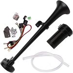 FARBIN Train Horn for Truck 12V 150 db Air Horn for Car Super Loud 18" Single Trumpet Truck Horn with Compressor and Wire Harness (Black single air horn, 12V)