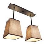 Facon Decorative Fabric RV Light Fixture with On&Off Switch, LED Pendent Dining-Room Lamp with 2 Replaceable LED Bulbs, 12V DC Interior Light for RV Motorhome Camper Trailer