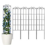 ARIFARO 37.5'' Metal Garden Trellis for Climbing Plants,(Pack of 4) Indoor/Outdoor Sturdy Plant Trellis for Potted Plants,House Plants, Climbing Vines, Black