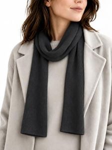 Anwiss Women's 100% Pure Cashmere Ribbed Knit Winter Scarf