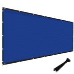 Windscreen4less Heavy Duty Privacy Screen Fence 150GSM Blue 8 ft x 50 ft Brass Grommets with ZipTies Mesh Shade Net Cover for Outdoor Wall Garden Yard Backyards
