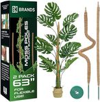 K-Brands 2 Pack Moss Pole - 63'' Bendable Monstera Plant Support - Moss Poles for Climbing Plants Monstera - Plant Pole Plant Sticks Support - Plant Stakes kit for Indoor Plants