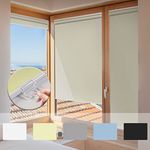 BERISSA Roller Shades for Window 100% Blackout Blinds Cutsom Size Thermal Insulated Easy Installation UV Protection Waterproof for Bathroom Kitchen.Light Blue,77" W x 36" H