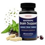 Nootropics Brain Supplement - Natural Brain Fog Relief, Boosting Your Focus, Memory & Mood - Sleep Aid Cognitive Complex - L Theanine, Ginkgo Biloba - 60 caspules by Doych