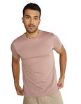 DaMENSCH Breeeze Ultralight Basic Crew Half Sleeve T-Shirt-Pack of 1-Pink Damensch Tan-XX-Large