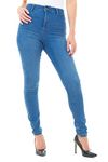 M17 Women Ladies High Waisted Denim Jeans Skinny Fit Casual Cotton Trousers Pants with Pockets (22, Mid Wash)