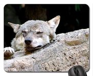 Made Sleepy Wolf Mouse Pad, Mousepad (Dogs Mouse Pad)