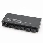 Hanutech 10/100M Ethernet to Fiber Media Converter (2XRJ45 Ports & 6XSC,3A+3B) SMSF 20KM