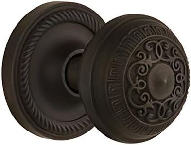 Nostalgic Warehouse Rope Rosette with Egg & Dart Knob, Single Dummy, Oil-Rubbed Bronze