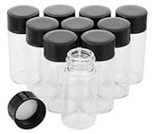 5ml Glass Clear Sample Bottles Screw Cap Lab Vials Supply Liquid Collection Container for Essential Oils Plastic Cap - Pack of 10