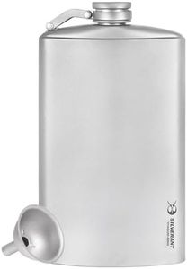 SILVERANT Titanium Flask Canteen, Portable Wine Bottle with Funnel & Screw Cap Clip for Camping, Backpacking, Hiking & Bushcraft -Sandblasted