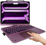 typecase Keyboard Case for iPad Pro 13-inch (M4, 2024) & iPad Air 13-inch (M2), Trackpad, 360° Rotatable, Wireless Keyboard, 11-Colors Backlit for iPad Pro 12.9 (6th/5th/4th/3rd Gen), Soft Purple