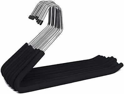 HUJI Heavy Duty Open Ended Easy Slide Chrome Trouser Hangers Organizers (Set of 9 Open Ended Easy Slide Hangers)
